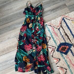 SHEIN Floral Print Midi Dress - Multicolor